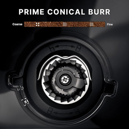 Coffee Maker with Grinder, Programmable Hot and Cold Coffee Maker with 22 oz Glass Carafe, Fully Automatic Coffee Machine with Timer, Removable Filter, Black Americano Coffee Machine