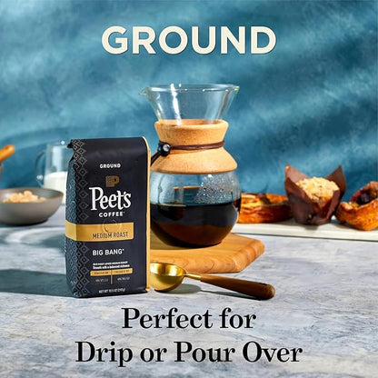 Peet's Coffee, USDA Organic Dark Roast Ground Coffee - French Roast 36 Ounces (2 Bags of 18 Ounces)