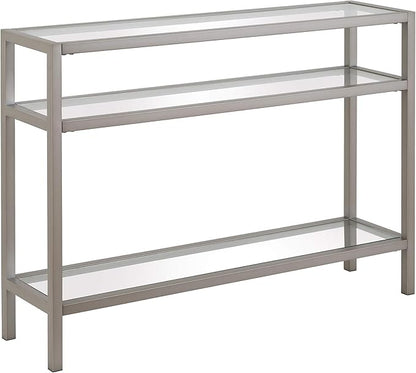Henn&Hart Sivil Console Table, 42" Wide, Silver