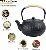 Load image into Gallery viewer, 60.9oz YJX Cast Iron Teapot, Japanese Tetsubin Tea Kettle for Stovetop Safe, Cast Iron Tea Pot with Infuser for Loose Leaf, Black Kettle Teapot, Good Gift For Tea Lovers(1800ml)