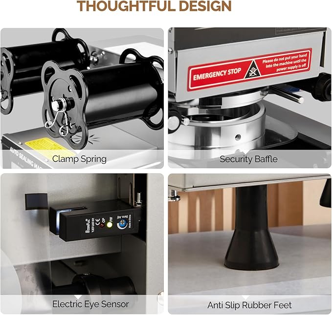 OlymStore Cup Sealing Machine Full Automatic, Electric Bubble Tea Machine, Cup Sealer Machine 500-650 Cups/H with Digital Control LCD Panel for Bubble Milk Tea Coffee, 88/89/90/95mm, Silver