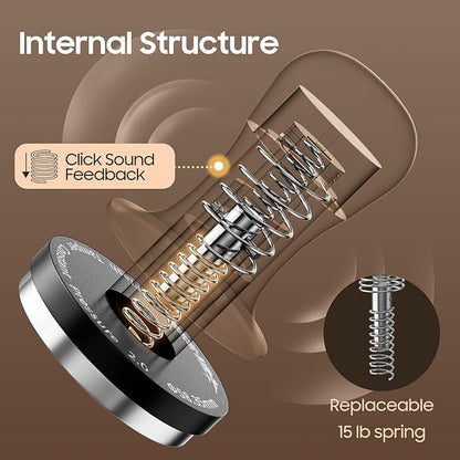 MHW-3BOMBER Espresso Tamper 58.35mm with Sound Feedback Calibrated Coffee Tamper 30lbs Tamper Tool Espresso Flat Base, T6184T-OS