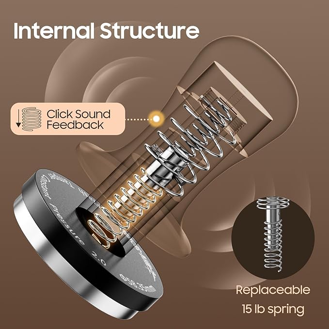 MHW-3BOMBER Espresso Tamper 53.35mm with Sound Feedback Calibrated 54mm Coffee Tamper 30lbs Tamper Tool Espresso Compatible with Breville 54mm, Flat Base T6183T-OS