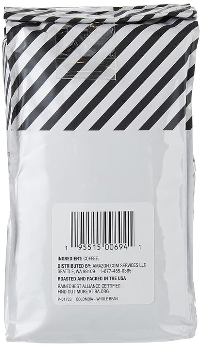 Amazon Fresh Colombia Whole Bean Coffee, Medium Roast, 12 Ounce (Pack of 3)