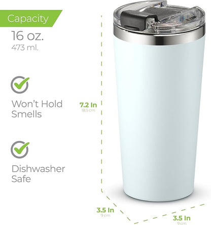 SIPX™ Triple-Insulated Tumblers - 16oz. Premium Modern Tumbler With Lid, insulated Cup Keeps Hot For 6 Hours, Stainless Steel Tumbler Made Of Sustainable Material, Coffee Travel Mug For Home & Office