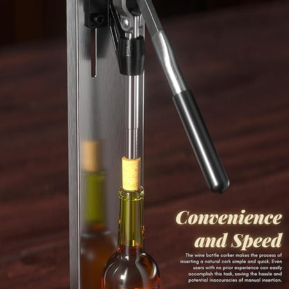 Wine Corker, Hand Wine Bottle Re-corker, Bottle Capper for Bottling, Manual Wine Corking Kit with 2 POM Inserting Stopper, Bottle Cap Pressing Machine Corking Tool