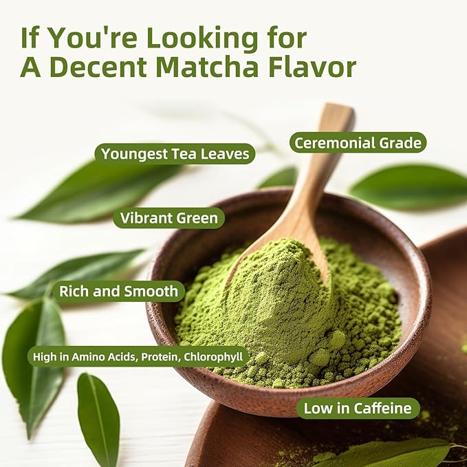 Mushroom Matcha Powder Latte Mix, 7.4 Ounce, 7 Superfood Mushrooms with 25% Beta-Glucans, Lions Mane, Reishi, Chaga, Coconut Powder, Ceremonial Grade Matcha Tea