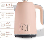 Load image into Gallery viewer, Rae Dunn Electric Hot Water Kettle - Stainless Steel Coffee Maker, Tea Kettle, Swivel Base, With Automatic Shut Off Boil-Dry Protection, Easy Pour Pitcher, 1500 Watt Boiling Power, 1.7 Liters, Blush