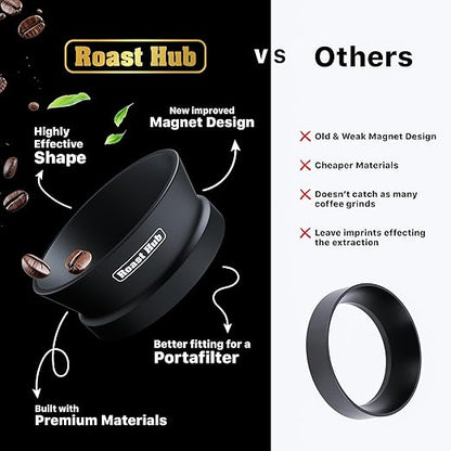 58mm Magnetic Dosing Funnel for Portafilter Espresso Machine ~ High Strength 12 Magnet Design ~ Fits Most Express Coffee Machines ~ Home Barista Espresso Portafilter Adapter ~ UK Brand