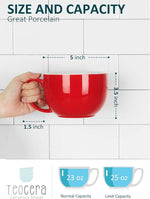 Load image into Gallery viewer, Teocera Red Mugs Set of 4, 24oz Jumbo Mugs, Large Coffee Mugs for Coffee, Hot Cocoa, Tea - Striped Design - Microwave Safe, Christmas Gift