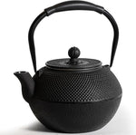 Load image into Gallery viewer, Cast iron Teapot, Tea Kettle for Stovetop Safe with Stainless Steel Infuser, Japanese Hand-made Tea Pot Coated with Enameled Interior for 42oz, 1200ml Black