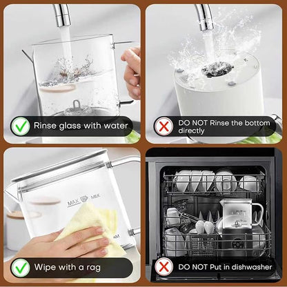 4-in-1 Milk Frother, Electric Milk Frother and Steamer with LED Touch Screen, Non-stick Bottom, Milk Warmer 13.52oz for Lattes, Cappuccinos, and Macchiatos at Home, Black