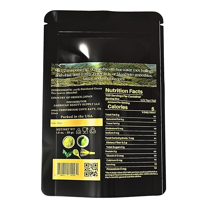 Canan Koska Ceremonial Grade Matcha Powder – Stone-Ground Green Tea from First Harvest Leaves, Perfect for Whisking, Lattes & Smoothies – No Additives – Resealable Pouch - 1.76oz (50g) - Pack Of 2