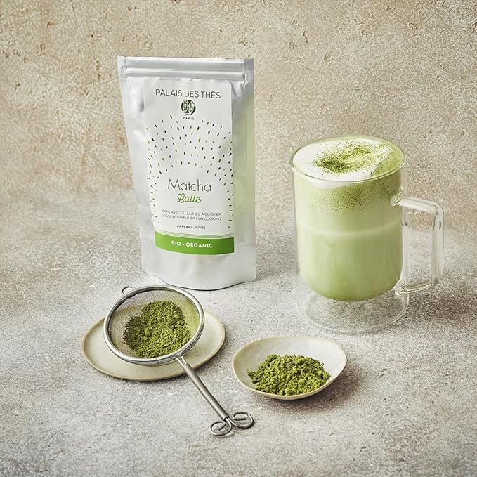 Palais des Thés - Organic Matcha Latte Mix – Premium Organic Japanese Green Tea Powder for Lattes, Smoothies, and Cooking – 1.75 oz Pouch