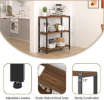 Load image into Gallery viewer, FOLUBAN Small Bookshelf and Bookcase, 3 Tier Low Short Book Shelf, Industrial Metal and Wood Book Case for Living Room Bedroom, Rustic Walnut