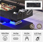 Load image into Gallery viewer, 47.2" Large Lift Top Coffee Table,Modern High Glossy LED Coffee Tables for Living Room with Storage,Black Living Room Tables for Living Rooms,Dining Room,Bedroom Home Office,APP LED Lights（Black）