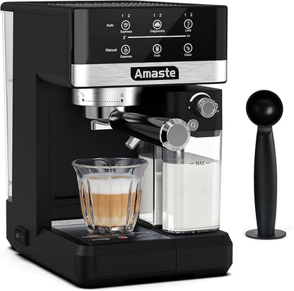 Amaste Espresso Machine, 20 Bar Cappuccino Machine With Touch Screen, Espresso Machine with Milk Frother for Home, 3-in-1 Latte Machine With Milk Tank for Espresso, Cappuccinos & Lattes, 1350W