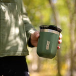 Load image into Gallery viewer, WACACO Octaroma Classico Vacuum Insulated Coffee Mug, Double-wall Stainless Steel Travel Tumbler With Drinking Lid, 6 fl oz (180ml), Pomona Green