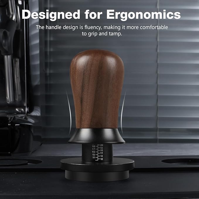 PUSEE 58.5mm Espresso Coffee Tamper - Premium Barista Coffee Tamper, 30lb Calibrated Double Spring Titanium Coating Base Ground Espresso Tamper, Fits for All 58mm Portafilters, Espresso Accessories