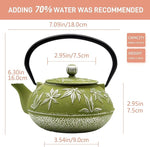 Load image into Gallery viewer, Cast Iron Teapot Tea Kettle with Stainless Steel Infuser for Stovetop Safe Coated with Enameled Interior Japanese Tetsubin with Maple Leaves Pattern(30.4oz/900ml) (Color-2)