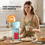 Load image into Gallery viewer, Mini Single Serve Coffee Maker for K Cup and Ground Coffee, Fast Brew One Cup Coffee Machine with Descaling Reminder and Water Window, 6 to 12 oz. Brew Sizes, Light Blue