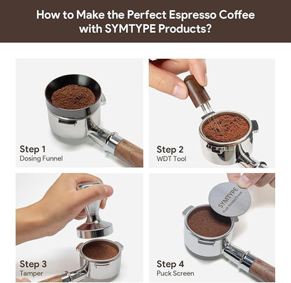 Espresso Accessories Kit 51mm Tamper: Espresso Tamper Kit, Coffee Tamper Tool Espresso Kit | WDT Tool Espresso, Dosing Funnel, Tamper Mat, Espresso Tools for Espresso Machines and 51mm Portafilters