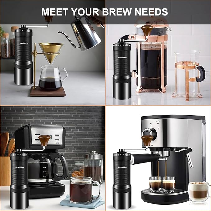 M7 Pro Manual Coffee Grinder,Titanium Coating Conical Burr,Hand Coffee Grinder with External 72 Grinding Scales,All-round Hand Grinder for Pour Over Drip French Press Espresso Cold Brew