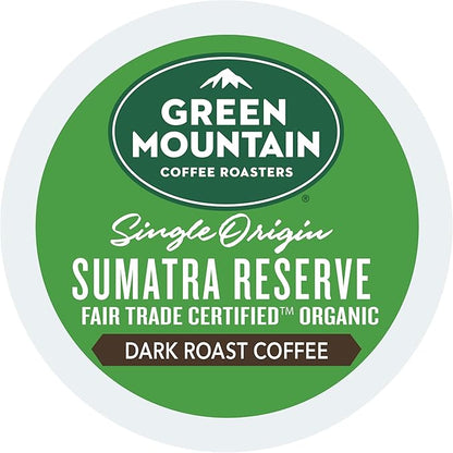 Green Mountain Coffee Roasters Sumatra Reserve, Keurig Single Serve K-Cup Pods, Dark Roast Coffee, 60 Count, (6 Packs of 10)