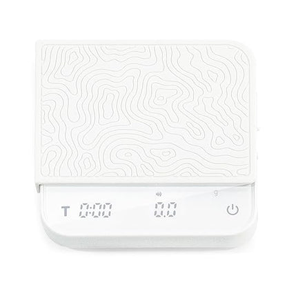 Mini Coffee Scale with Timer – Digital Barista Weight Scale with Designer-Patterned Tamper Mat, 0.1g High Precision, Portable & Rechargeable for Espresso, Pour Over, Drip, and Kitchen Brewing Use