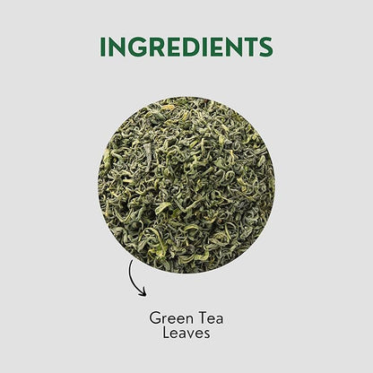 Tealeaf & Co. Classic Green Tea Loose Leaf - 100% Organic Green Tea - Contains Low Caffeine - Upto 50 Servings - Gluten Free (3.52oz/100gm)