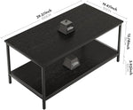 Load image into Gallery viewer, SAYGOER Black Coffee Table for Living Room Modern Rectangle 2-Tier Coffee Tables with Storage Industrial Wood Center Table for Large or Small Spaces Apartment Home Office, All Black