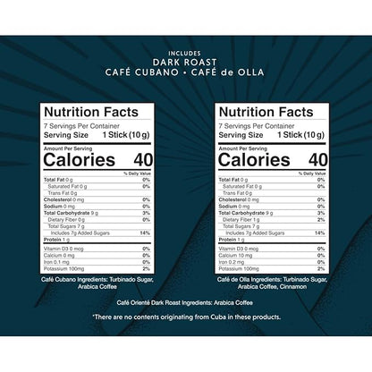 Oriente Cuban Coffee Roasters Variety Pack - 20 ct Instant Coffee (Cafe Oriente, Cafe Cubano, Cafe De Olla) - 100% Arabica Coffee for Hot or Iced Coffee