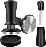 Load image into Gallery viewer, Coffee Espresso Tamper 51mm with WDT Tool Calibrated Spring Loaded, Coffee Tamper with Silicone Tamper Mat,Black Espresso Distribution Tool,Stainless Steel Base Tamper for Espresso Coffee Machine