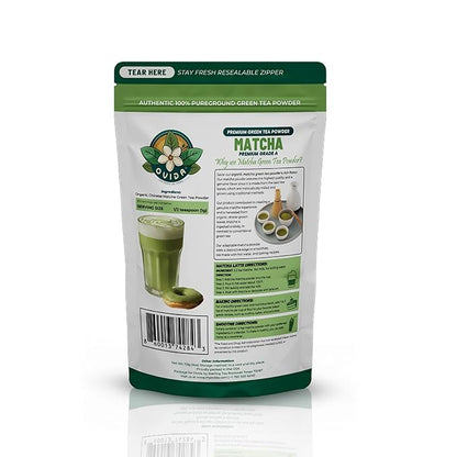 Ovida Premium Organic Matcha Green Tea Powder – Antioxidant Superfood, Authentic Matcha Powder for Lattes, Smoothie & Shakes, Energy & Focus, 100% Pure, Unsweetened, Vegan, Gluten-Free, 4oz (113g)
