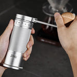 Load image into Gallery viewer, Bincoo Manual Coffee Grinder with Foldable Handle– External Setting Hand Coffee Grinder with Steel Burr,Compact and Portable for Home/Travel/Camping(Sliver)