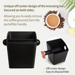 Load image into Gallery viewer, Knock Box Square High Sidewall Design Espresso Knock Box Tamping Mat Espresso Machine Accessories Set of 2 with Removable Knock Bar and Anti-Slip Base for Home Office Espresso Accessories
