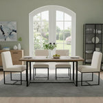 Load image into Gallery viewer, CIMOTA Modern Linen Dining Chair Set of 4, Mid Century Dining Room Chairs Fabric Upholstered Armless Side Chair with Black Sled Base for Dining Room, White Cream 4PCS