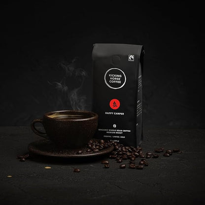 Kicking Horse Happy Camper Whole Bean Coffee, 10 Ounce - Certified Organic, Fairtrade, Kosher Coffee