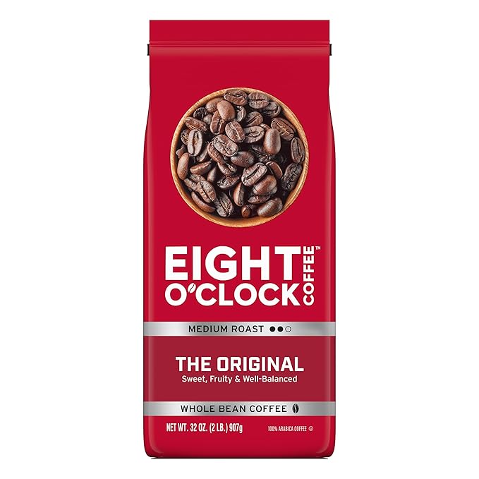 Eight O'Clock Coffee The Original Whole Bean Coffee, Medium Roast, 32 Ounce (Pack of 1) - Sweet, Fruity, Well Balanced