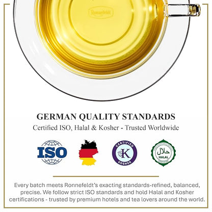 Ronnefeldt 100% Spice of Life – German Herbal Tea with Ginger, Lemongrass, Mint & Lemon Peel – Loose Leaf Chai in 15 Individually Wrapped Bags – Naturally Caffeine-Free