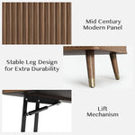 Load image into Gallery viewer, Lift Top Coffee Table, Mid Century Modern Coffee Table with Hidden Storage Compartment, 38" Fluted Center Table for Living Room, Home Office, Walnut