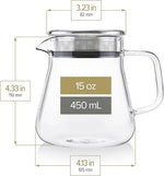 Load image into Gallery viewer, Teabloom One-Touch Tea Maker, 2-in-1 Teapot and Kettle with Stainless Steel Filter Lid for Loose Tea – Stain-free Borosilicate Glass Tea Pot (15 Oz) – Tea Connoisseur's Choice