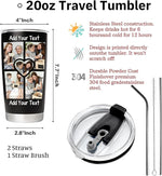 Load image into Gallery viewer, Personalized Tumbler with Pictures Text, Custom Photo Stainless Steel Coffee Tumbler, Coffee Travel Mug Cup 20 Oz Custom Gifts for Fathers Day Christmas Birthday for Dad Mom Kids