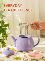 Load image into Gallery viewer, Sweese Teapots for Tea, 27 oz Porcelain Tea pot with Removable Stainless Steel Infuser, Tea Pots for Loose Tea - Purple
