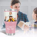Load image into Gallery viewer, Personalized Coffee Tumbler with Pictures Text Name, Custom Photo Stainless Steel Coffee Tumbler, Coffee Travel Mug Cup 30 Oz, Custom Gifts for Father's Day Birthday Christmas for Dad, Mom, Friend