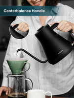 Load image into Gallery viewer, Electric Kettle, INTASTING Professional Gooseneck Kettles, 0.9L/30oz, 0.65mm Ultra-Fine Spout, Precise Water Flow Control, 304 Stainless Steel Inner, Auto Shut-Off, Boil Dry Protection, Matte Black