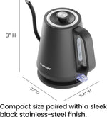 Load image into Gallery viewer, Chefman Gooseneck Electric Kettle, 0.8L Pour Over Tea Kettle for Coffee and Tea, One-Touch Operation, Boil-Dry Protection, Auto Shut-Off, Ultra-Fast Hot Water Boiler – Black