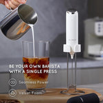 Load image into Gallery viewer, Rechargeable Milk Frother Handheld, Coffee Frother Handheld with USB-C Charging Stand, Electric Drink Mixer Handheld, Mini Electric Whisk Frother for Coffee, Matcha, etc