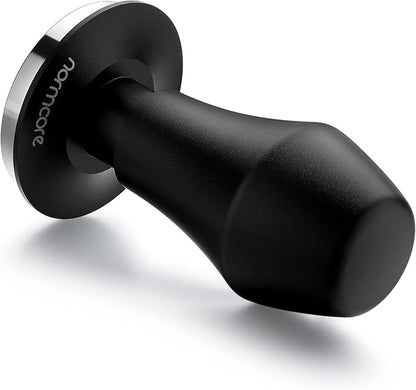 Normcore 45.5mm Spring Loaded Coffee Tamper V4 Fits Flair Pro, Pro 2, 304 Stainless Steel Flat Base, Ergonomic Anodized Aluminum Handle, Black