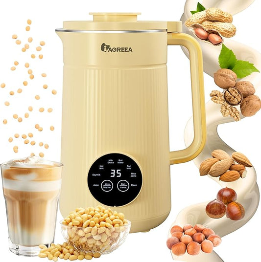 IAGREEA 8 in 1 Automatic Nut Milk Maker Machine, 35 oz Electric Blender for Homemade Milkshake, Almond, Walnut, Rice, Plant-Based, Almond Milk Maker Machine for Baby Food With Delay start/Self Clean